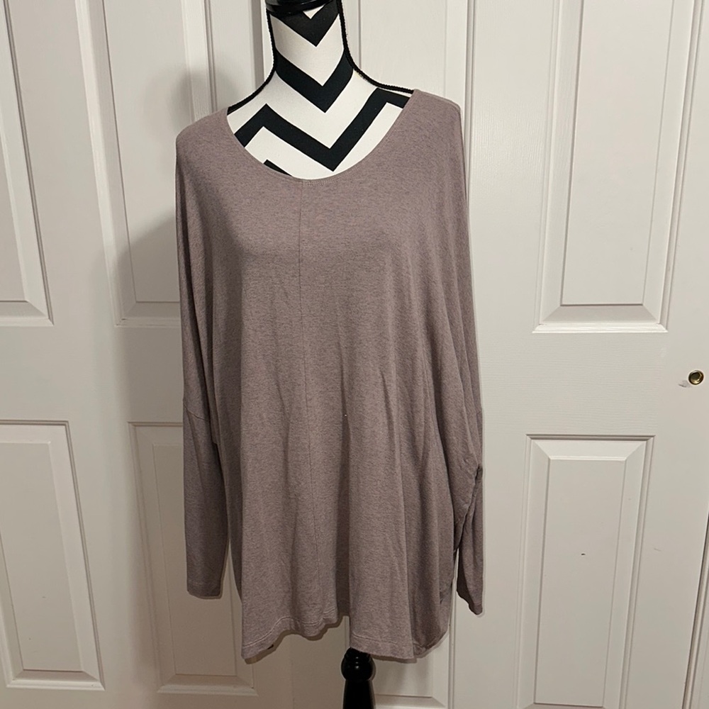 BRYN WALKER Tan Oversized Tunic Top